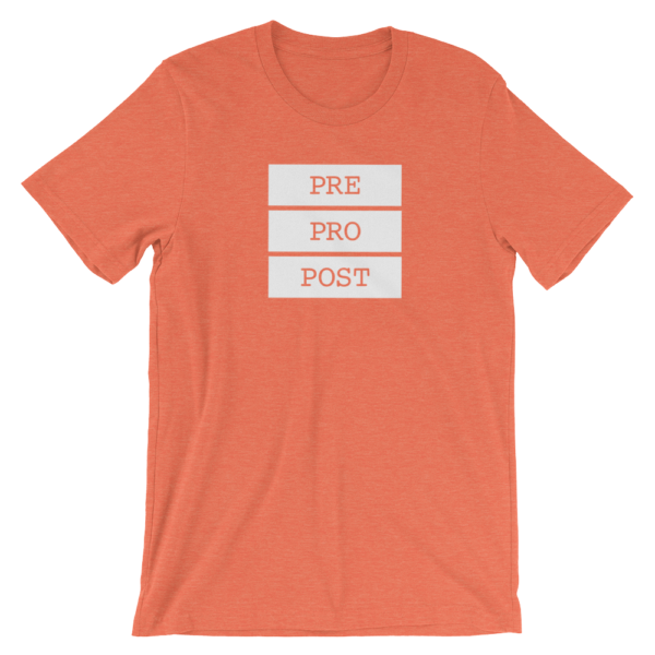 T-Shirt: Pre Pro Post (Orange)