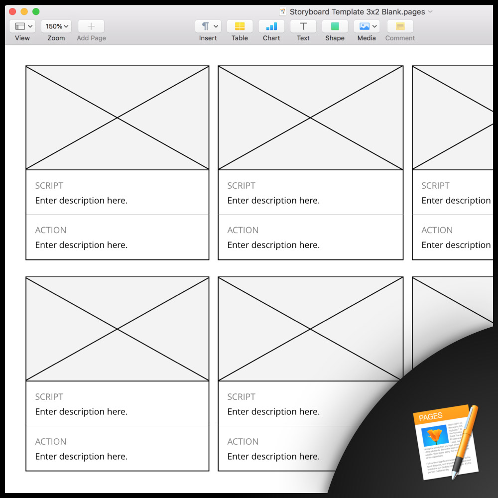 storyboard template vertical