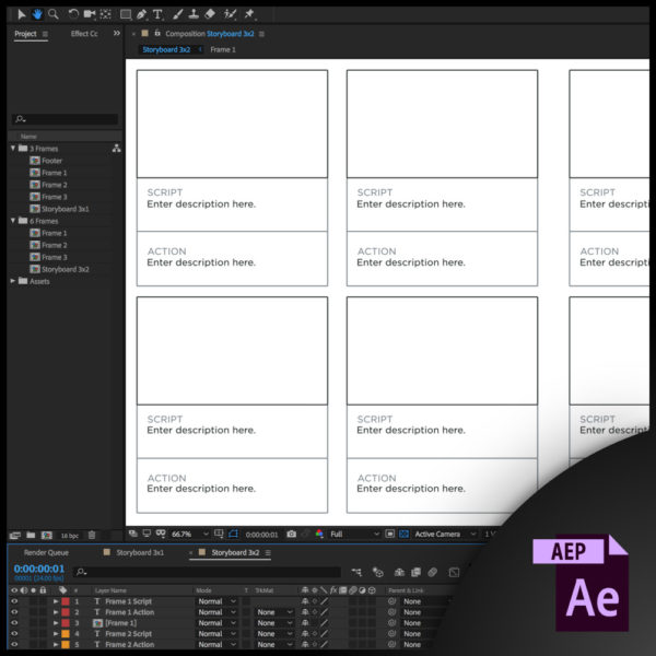 Free storyboard templates for After Effects.